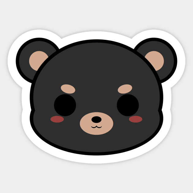 Cute Black Bear Sticker by alien3287